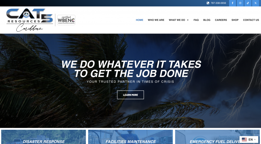 cat5 resources caribbean website screenshot